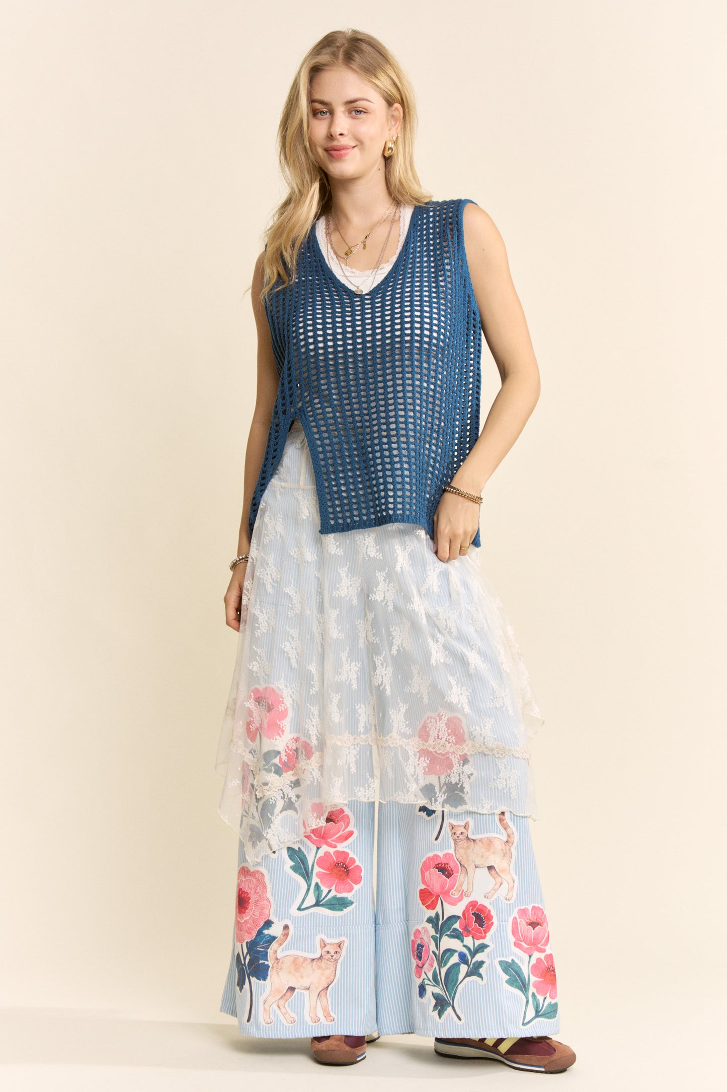 Moonflower Lace Overlay Skirt