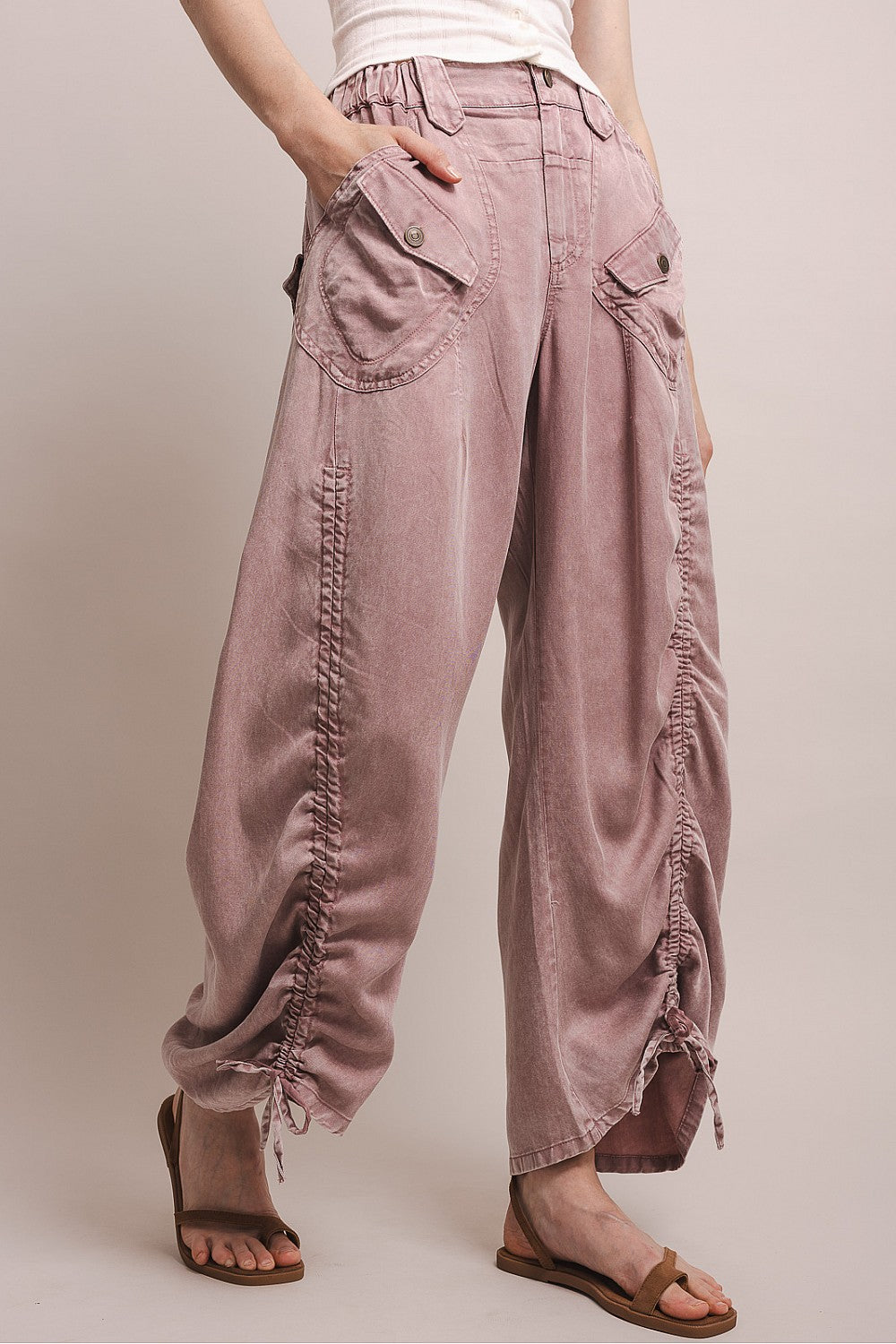 Desert Rose Ruched Cargo Pants by BlueVelvet