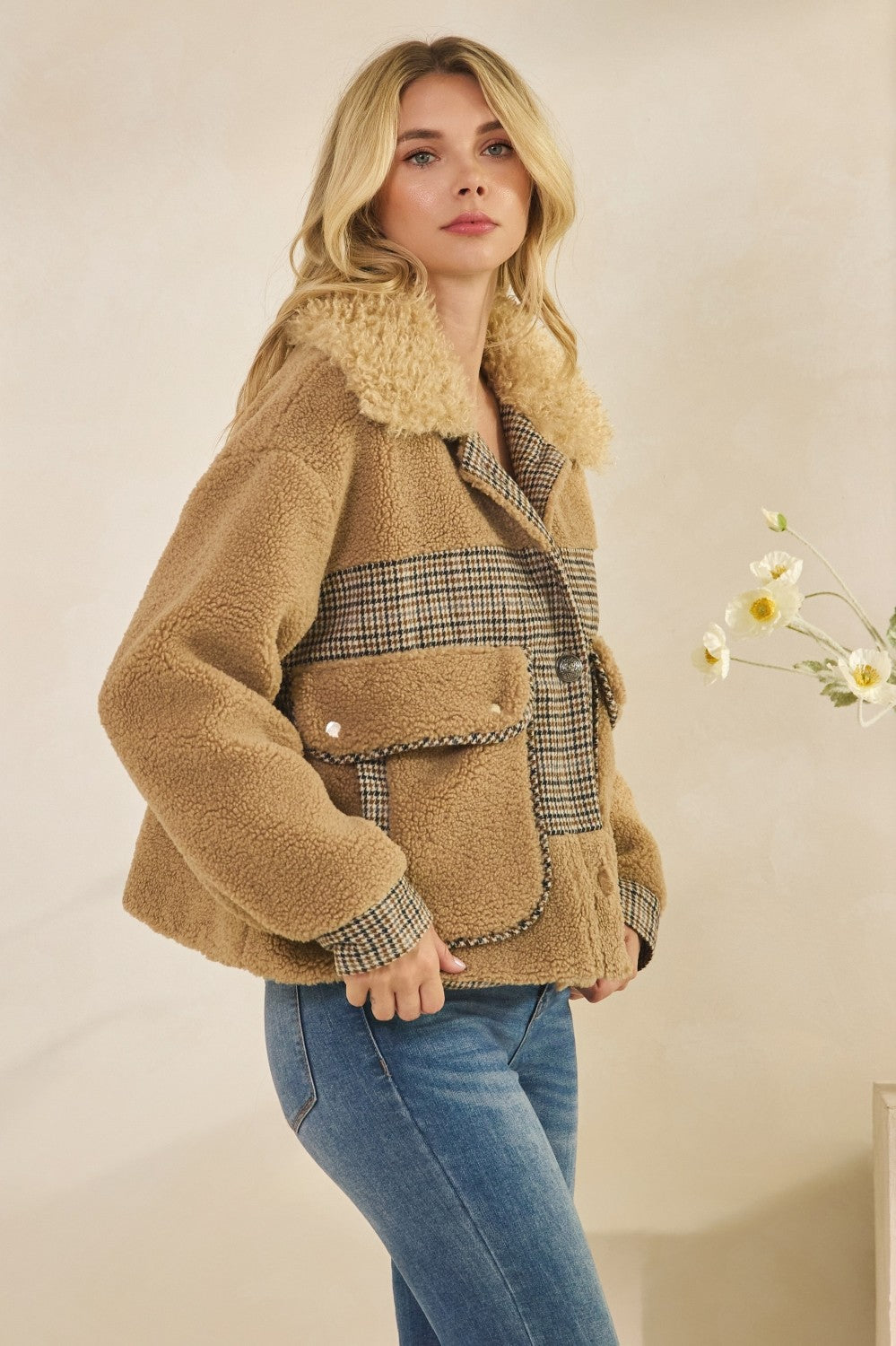 The Houndstooth Hug Jacket eclectic women's jacket Oceans of Time Boutique
