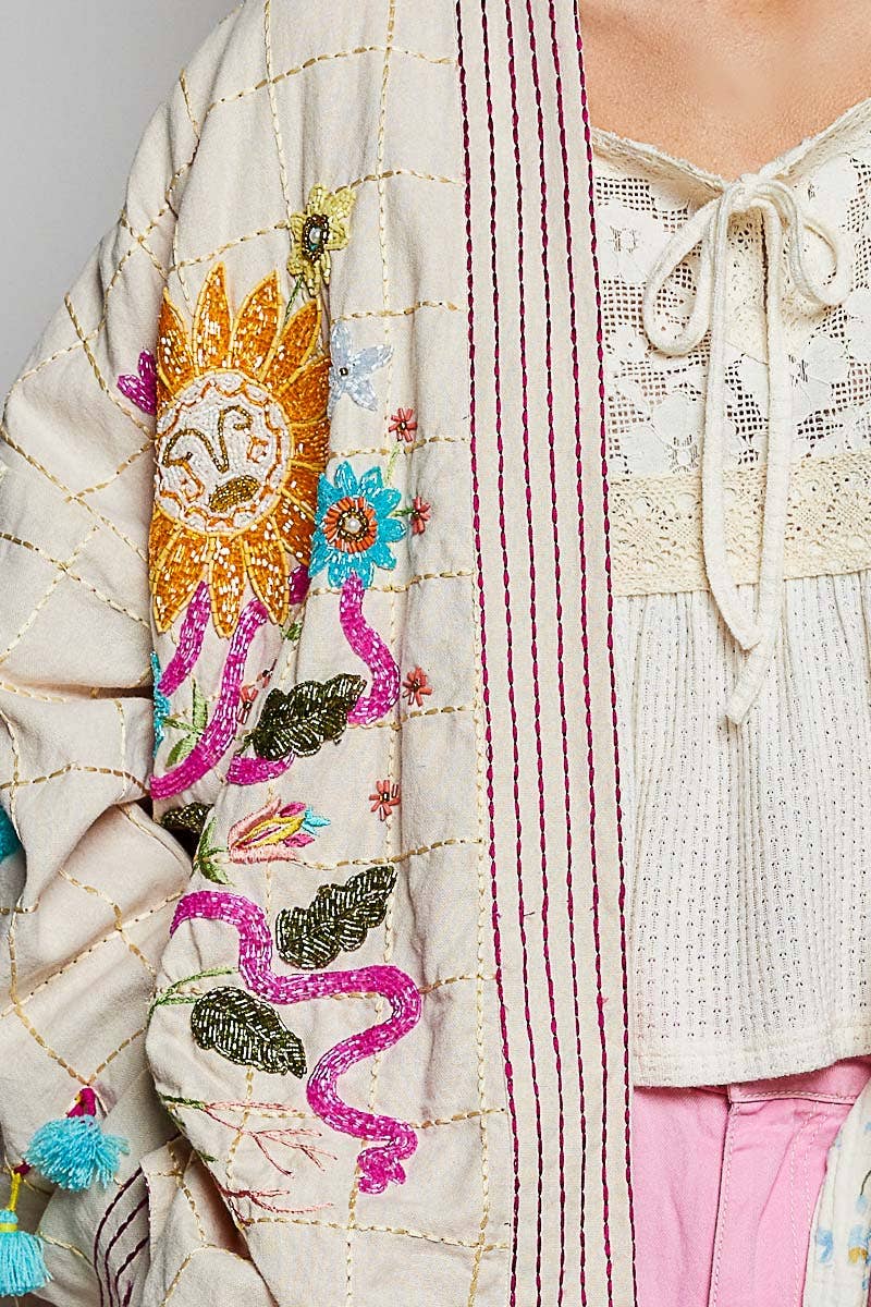 Sun Chaser Beaded Kimono Jacket by POL