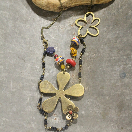 Loaded with Blooms Double Layered Flower Necklace