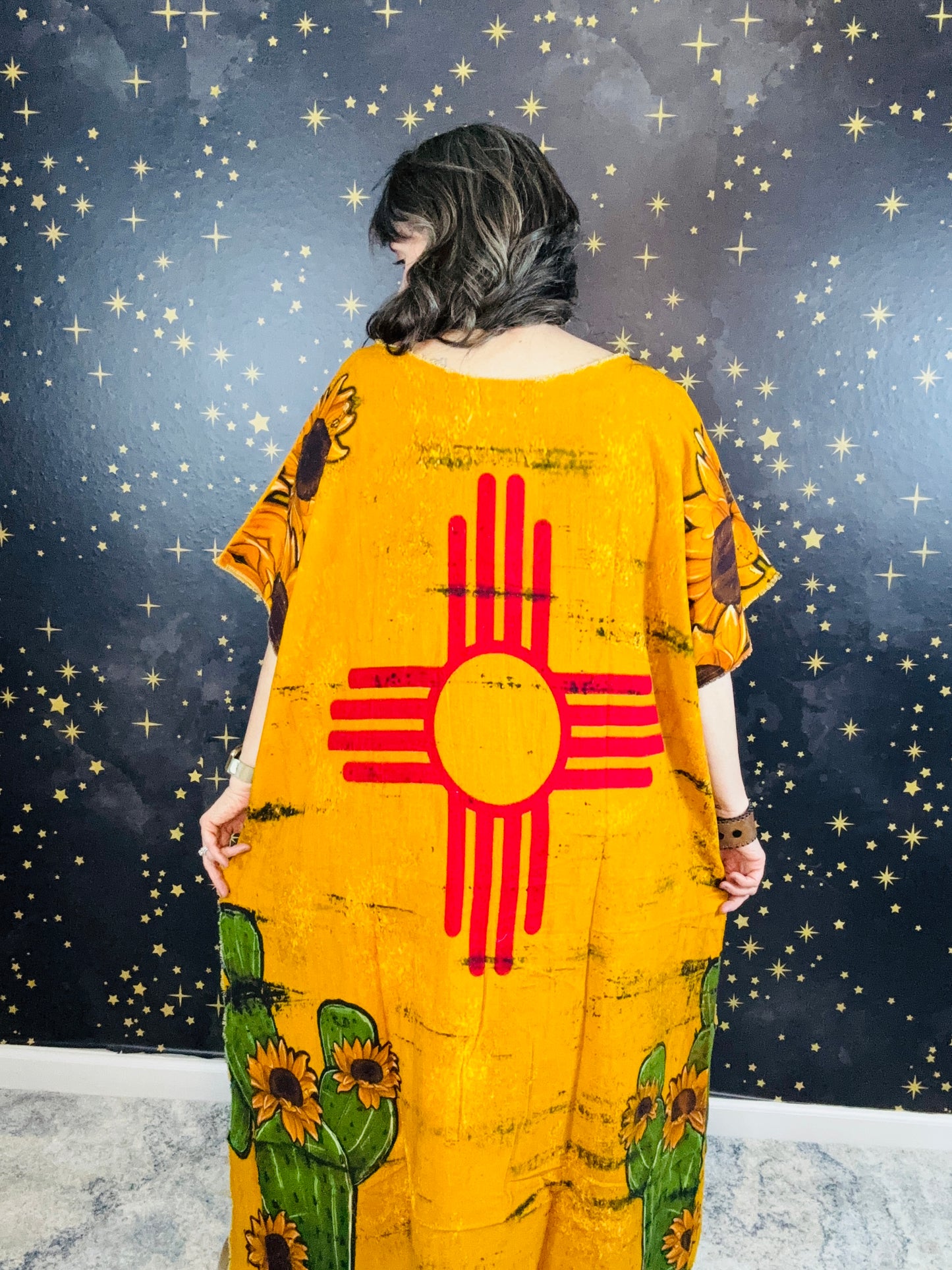 Zia Sun and Sunflowers Hi-Lo Tunic Top