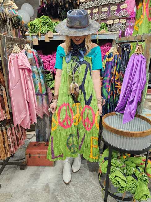 Peace Sign Dress/Skirt by A Rare Bird in boho eclectic style