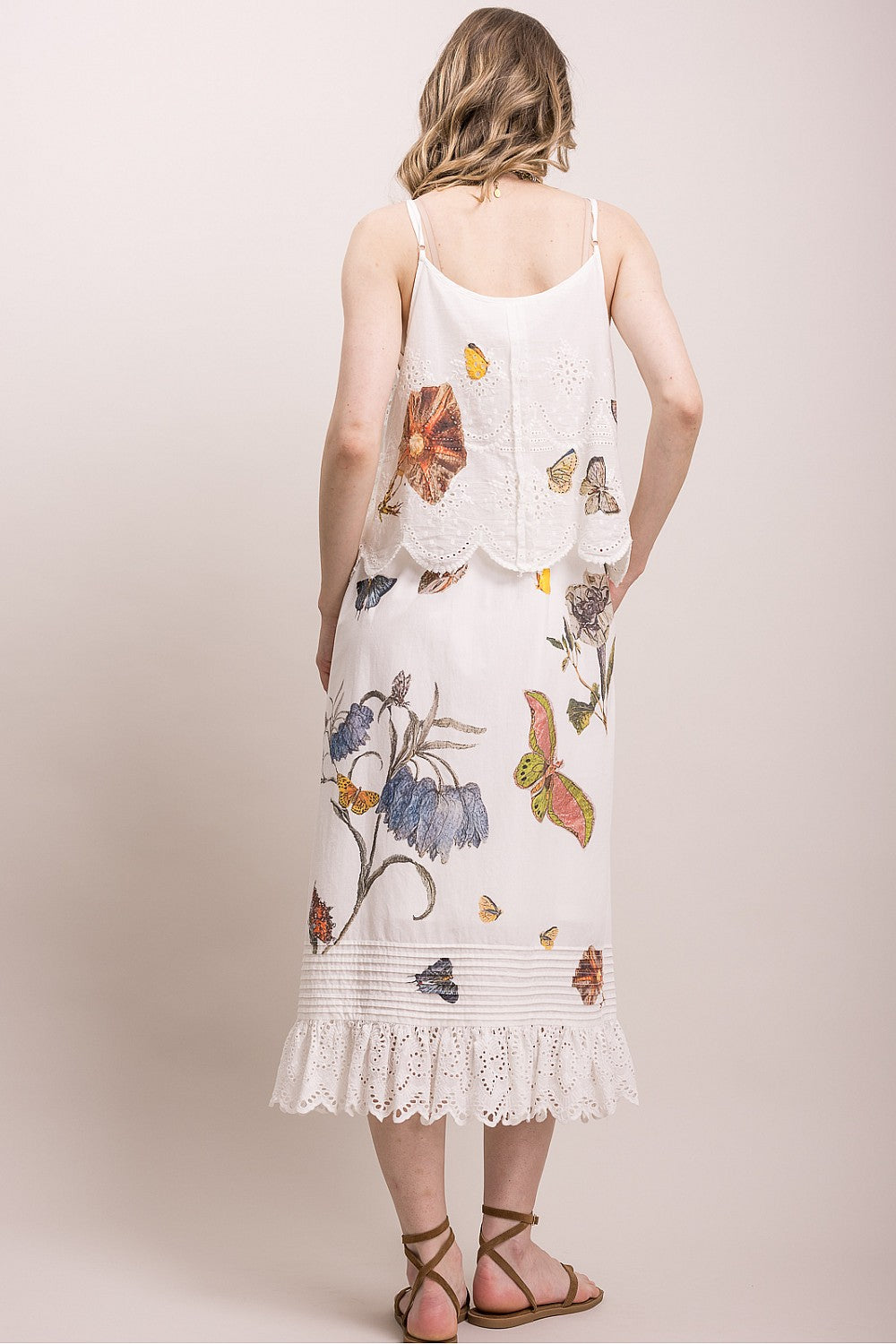 Butterfly Garden Cotton Eyelet Midi Dress by BlueVelvet