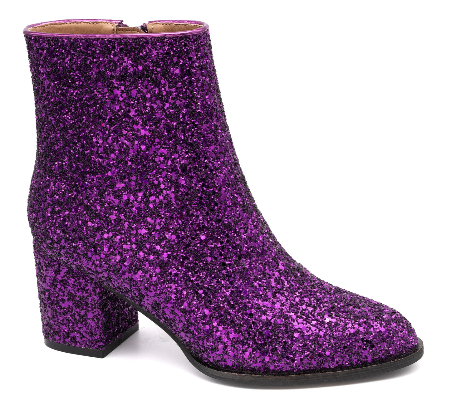 Razzle Dazzle Boots Purple Glitter in boho eclectic style