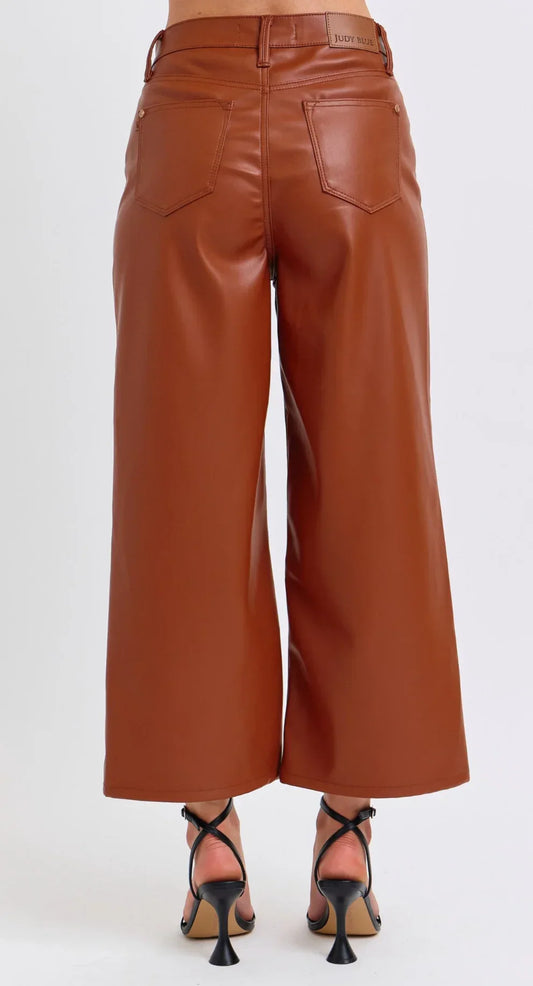 Hello Autumn Faux Leather Pants by Judy Blue