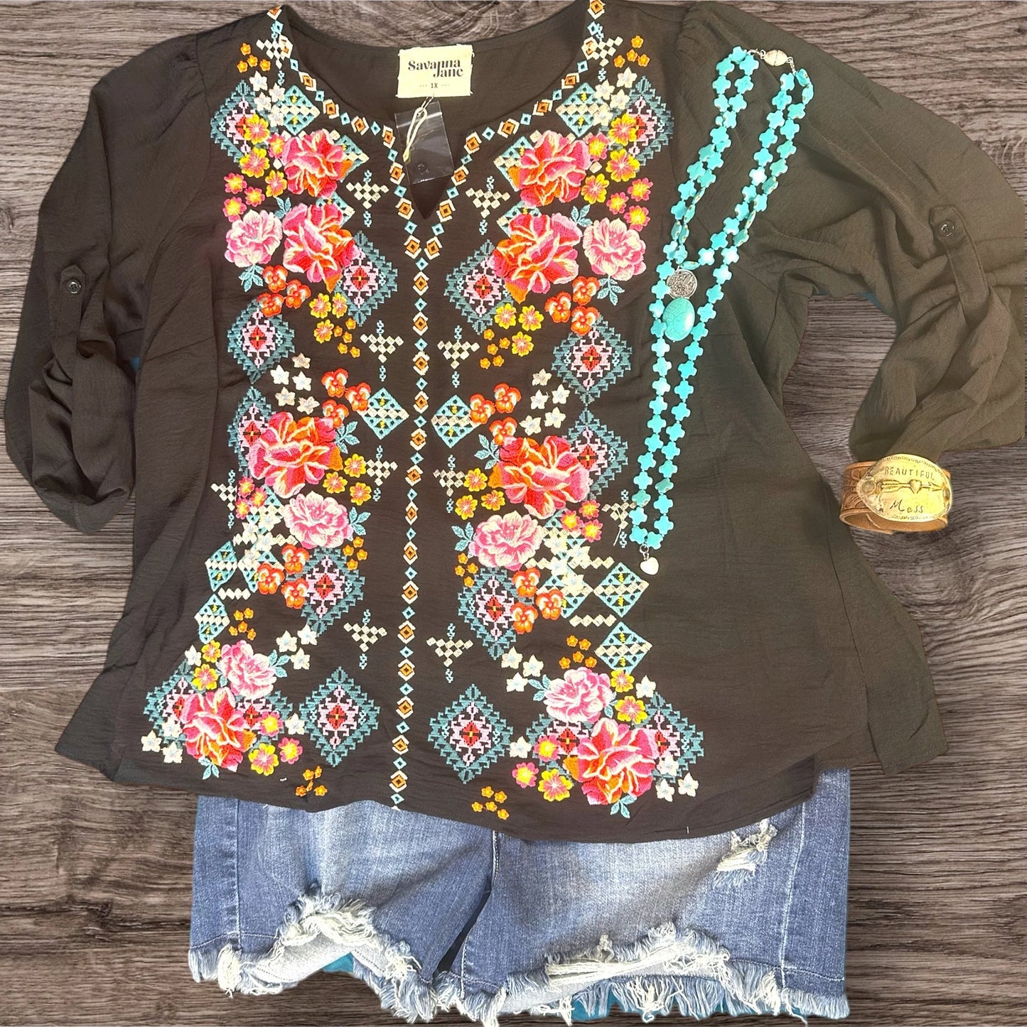 Black and Bloom Top *Final Sale*