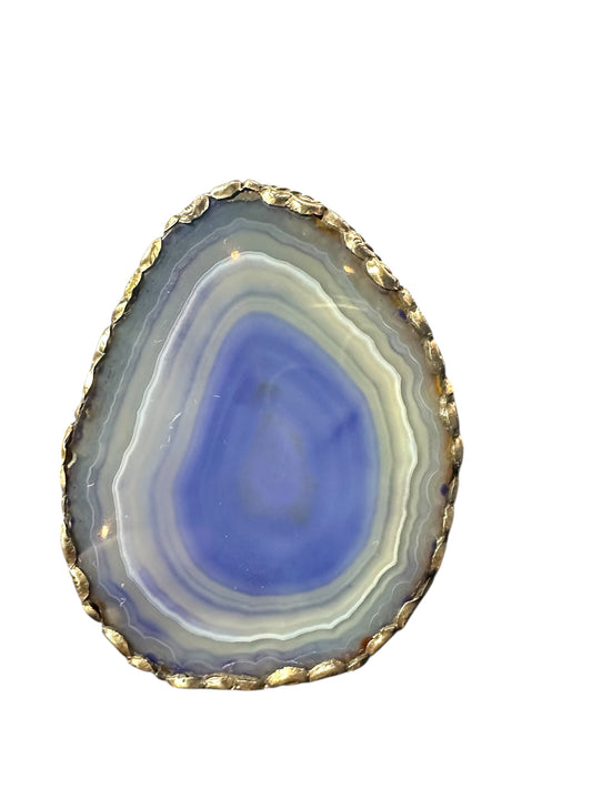 Brazilian Agate Blue Adjustable Ring