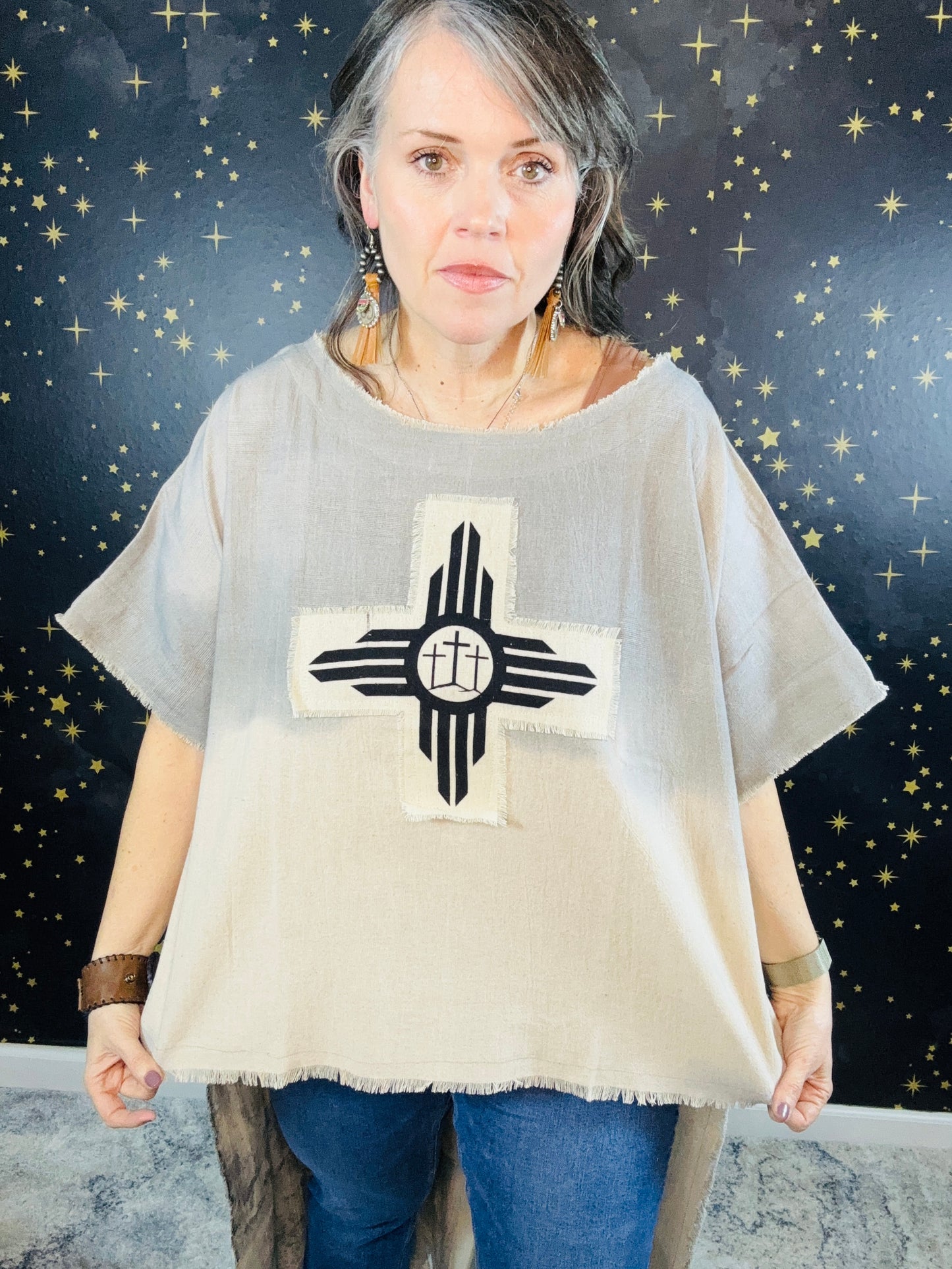 Sitting Bull Hi-Lo Tunic Top