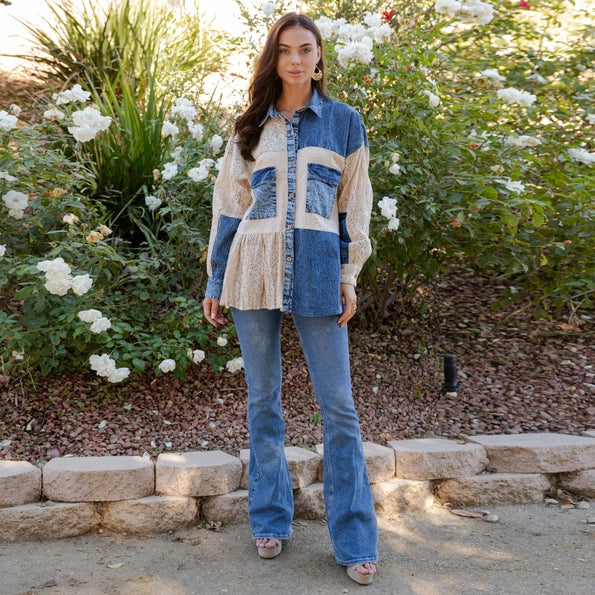 young threads patchwork denim lace blouse
boho western patchwork jacket top
denim lace peplum boho blouse
patchwork bohemian jacket top women