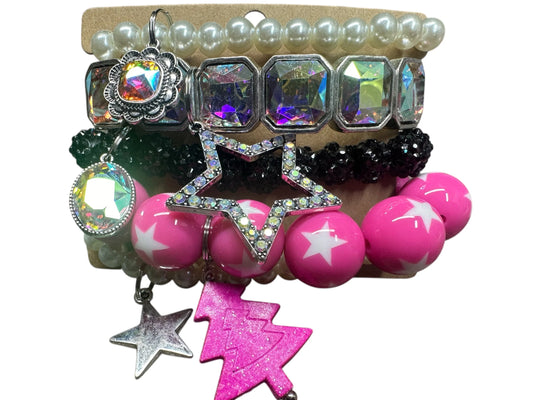 Pretty in Pink Christmas Stacker in boho eclectic style