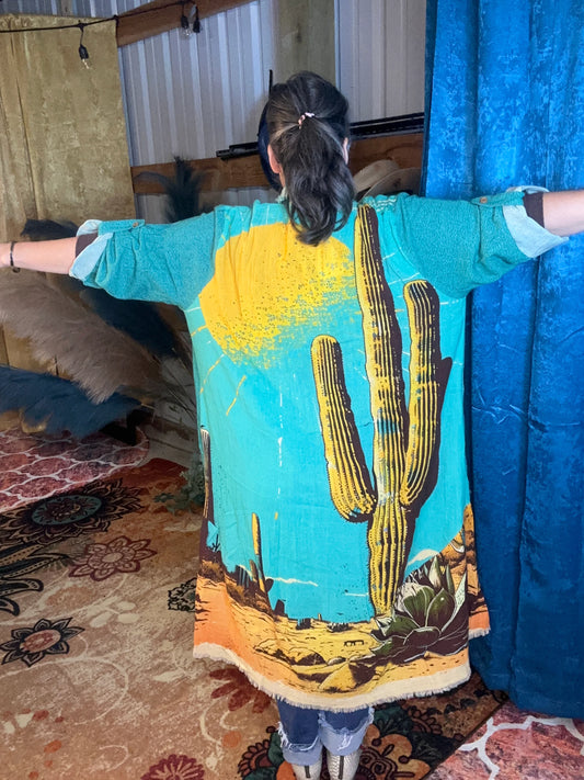 Desert Sunset Cactus Duster/Kimono