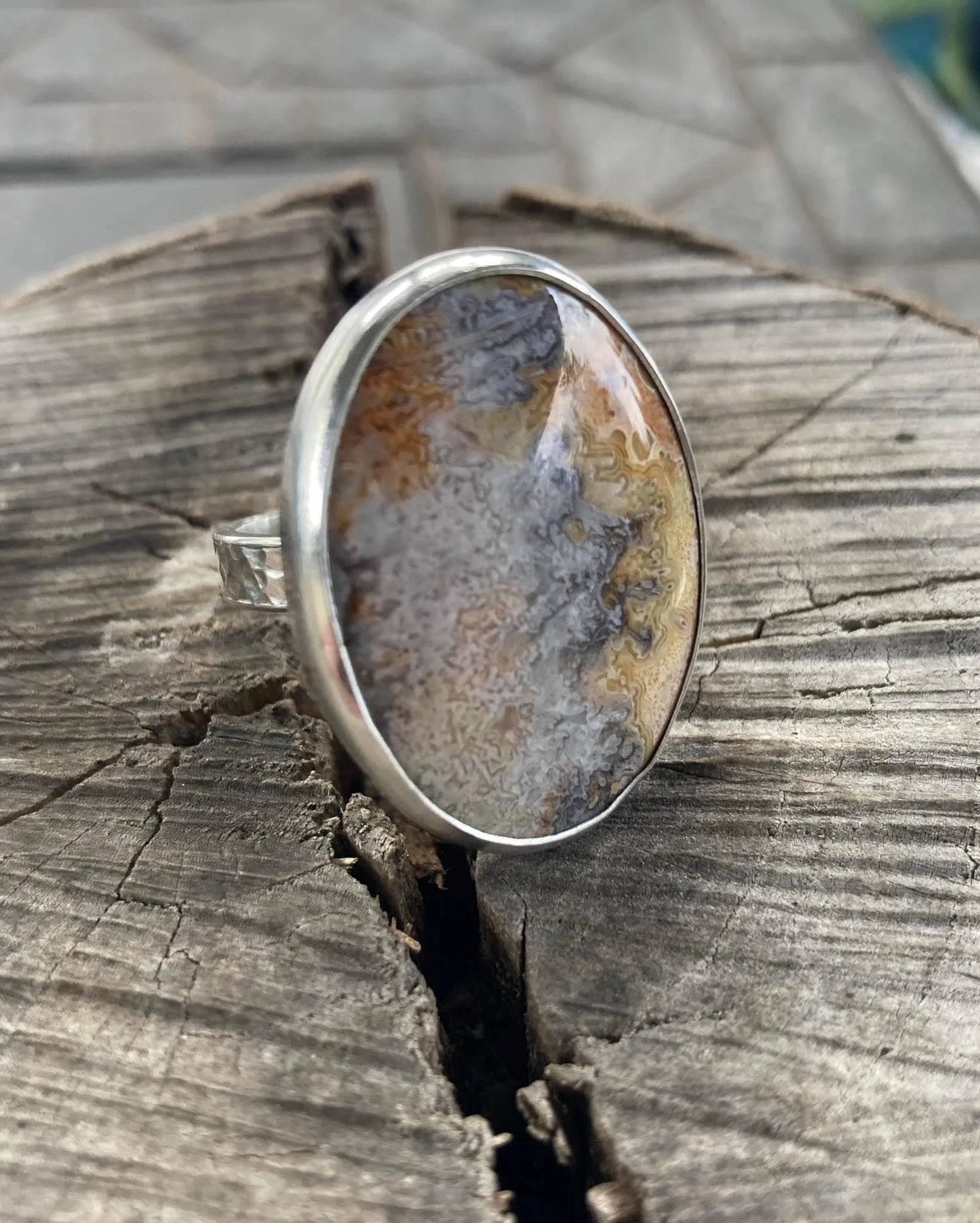 Crazy Lace Agate  Ring