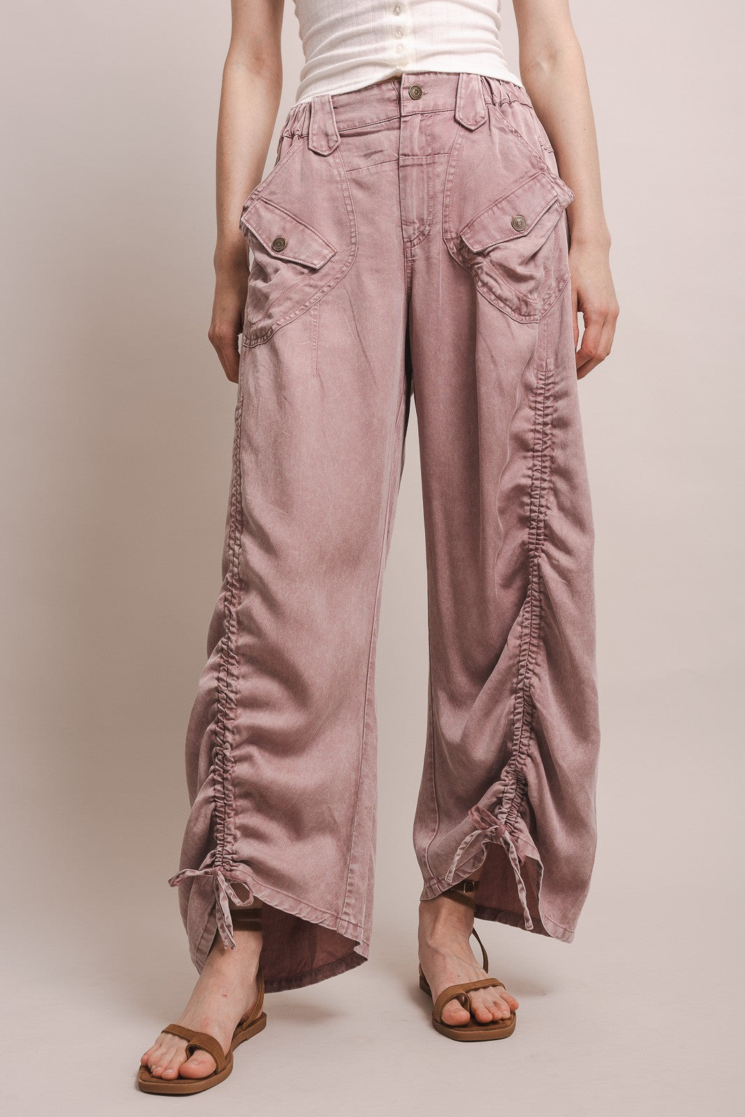 Desert Rose Ruched Cargo Pants by BlueVelvet