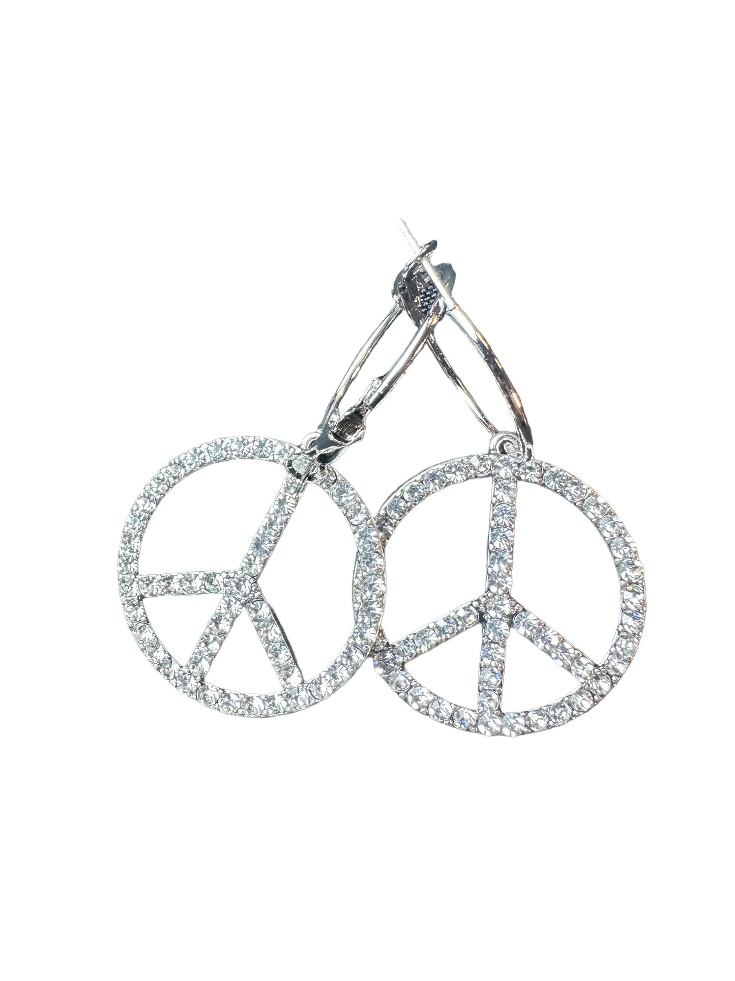Peace Bling Silver Earrings