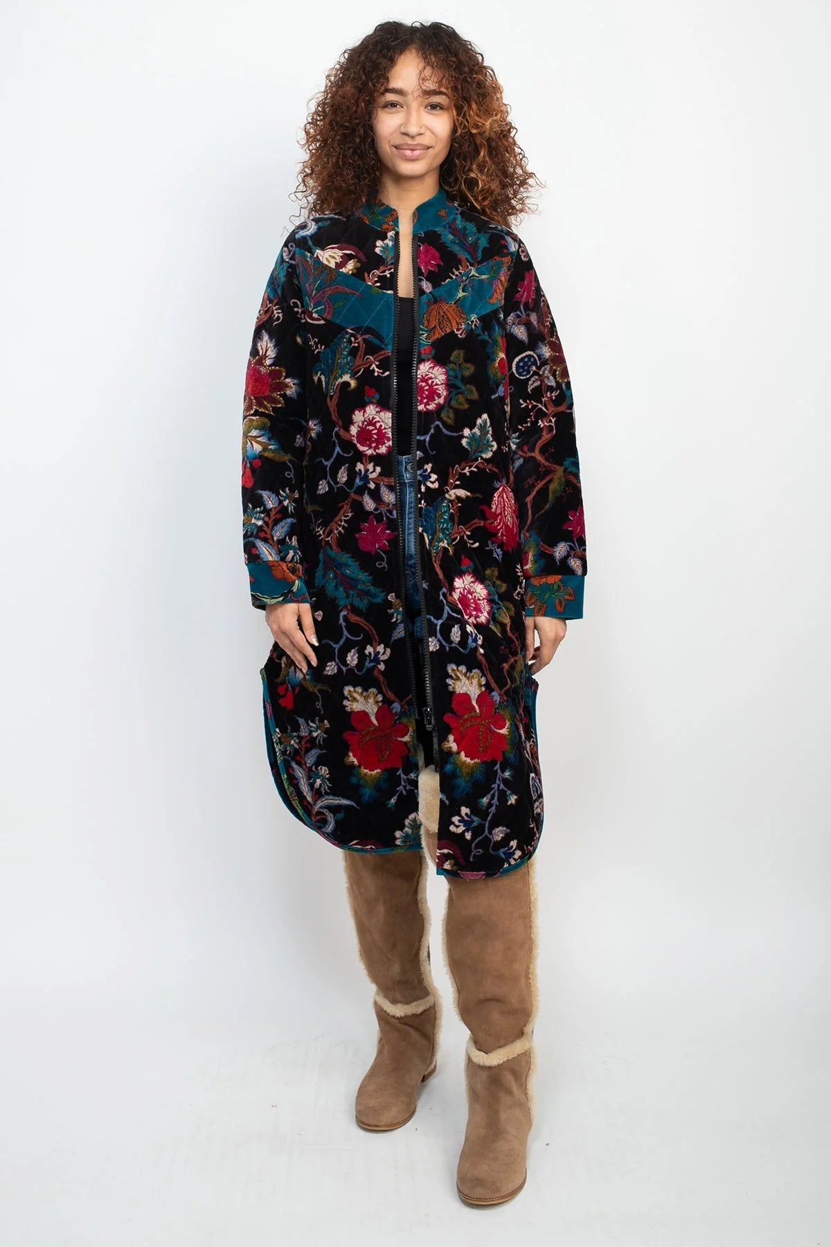 Twilight Garden Quilted Velvet Jacket