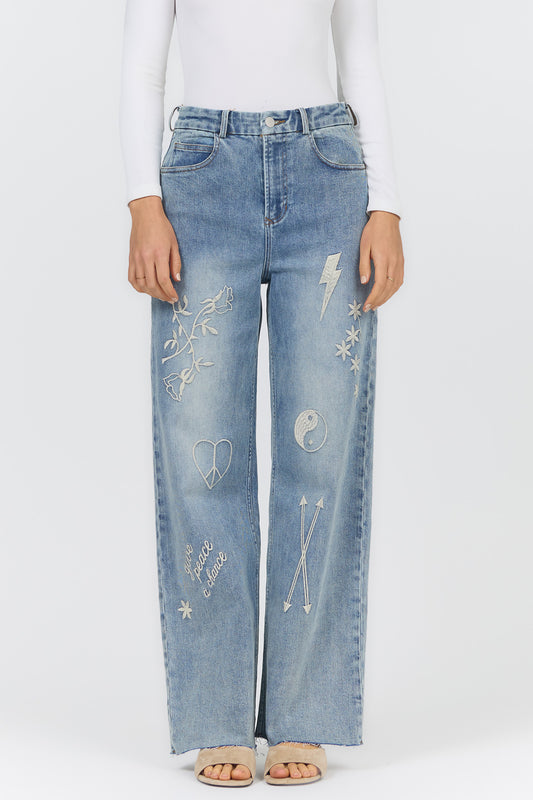 Audrey Wide Leg Jeans in Sketchbook Fade by Dear John
