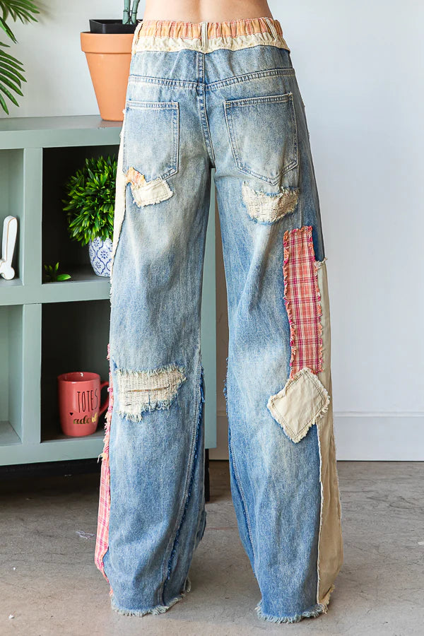 Let's Patch Things Up Denim Pants
