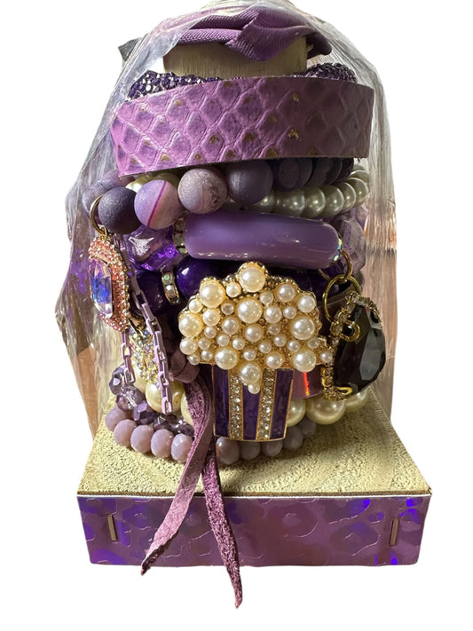 Purple Popcorn Stacker Tower